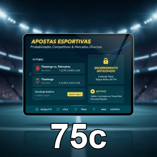 Acesso ao 75c com dados de apostas esportivas em tablet.