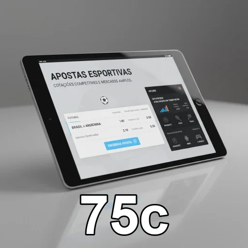 Tela do app 75c mostrando cotações de apostas esportivas.