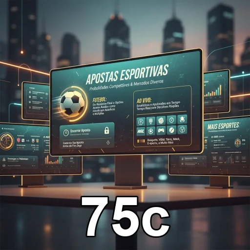 Interface de apostas esportivas no site 75c para usuários.