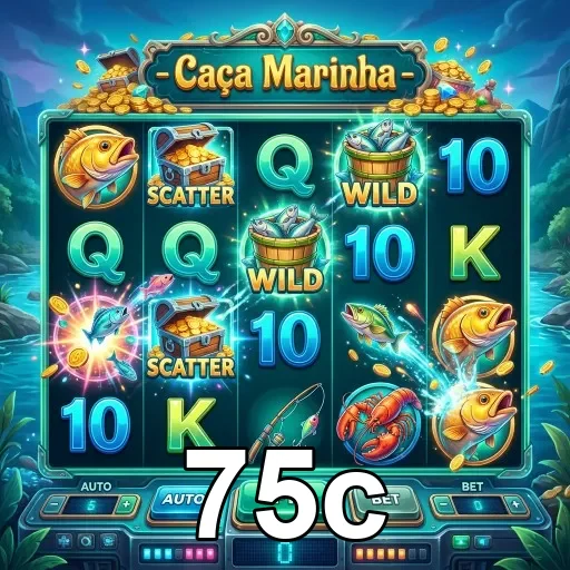 Interface do caça-níqueis 'Caça Marinha' na 75c.