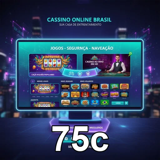 Tela inicial do 75c com jogos de cassino popular.