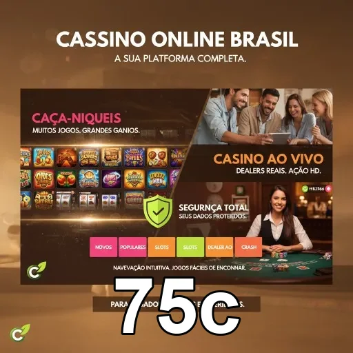 Acesso ao cassino online 75c com diversas opções de jogos.