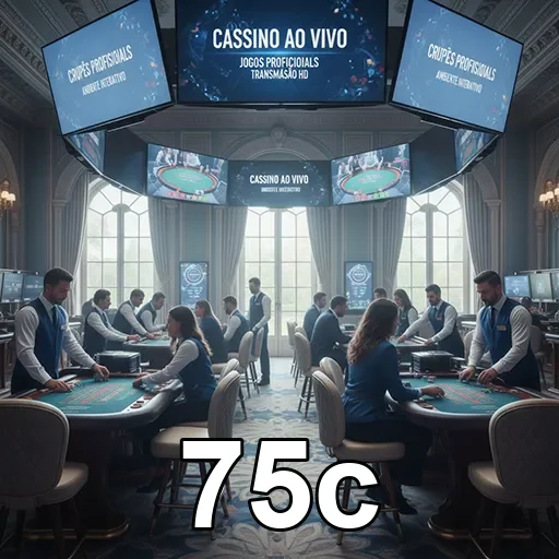 Cenário de cassino ao vivo com serviços VIP do 75c.