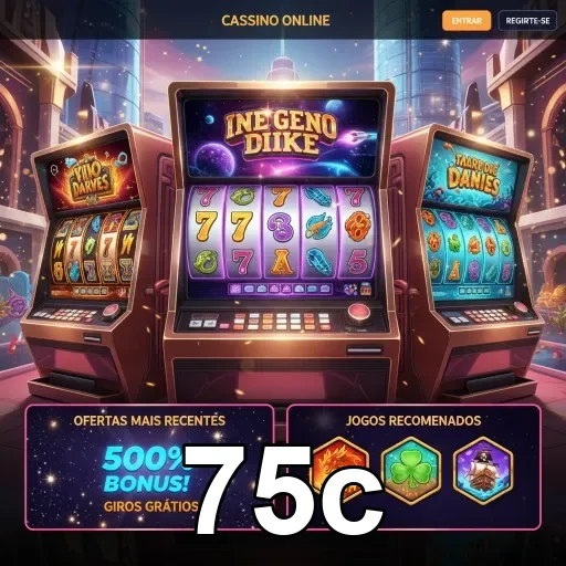 Interiores do cassino online 75c com máquinas de slot.