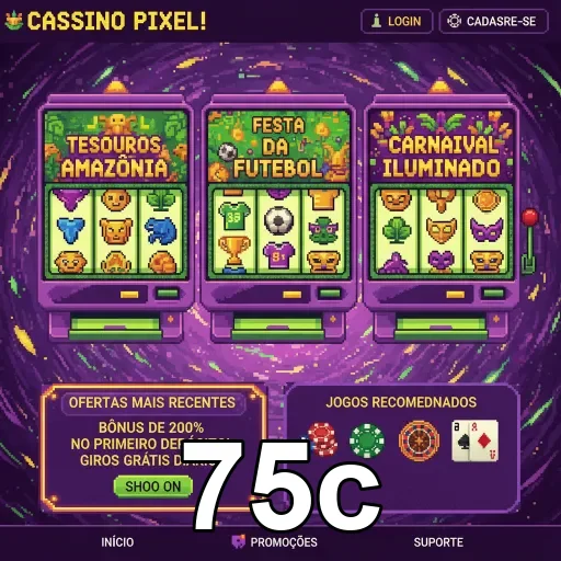 Máquinas de caça-níqueis da 75c com temas variados.