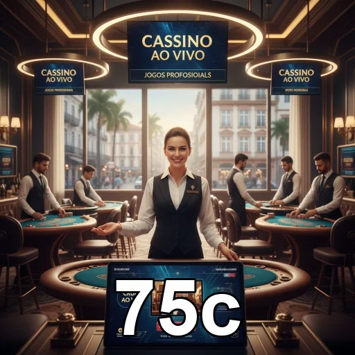 Imagem do aplicativo 75c com acesso a jogos de cassino ao vivo.