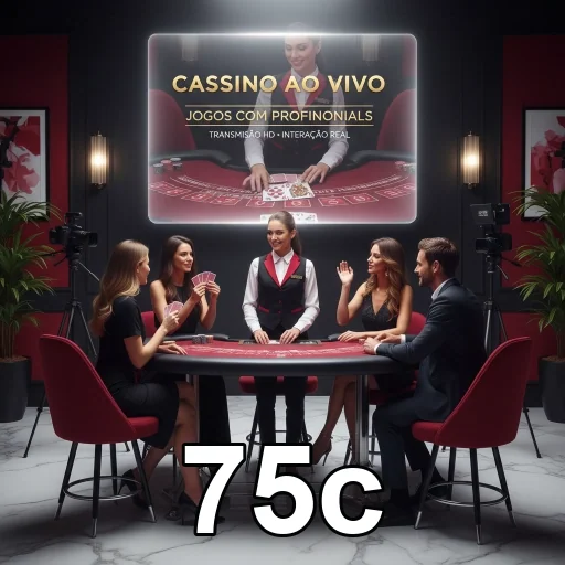 Jogadores interagem em cassino ao vivo no aplicativo 75c.