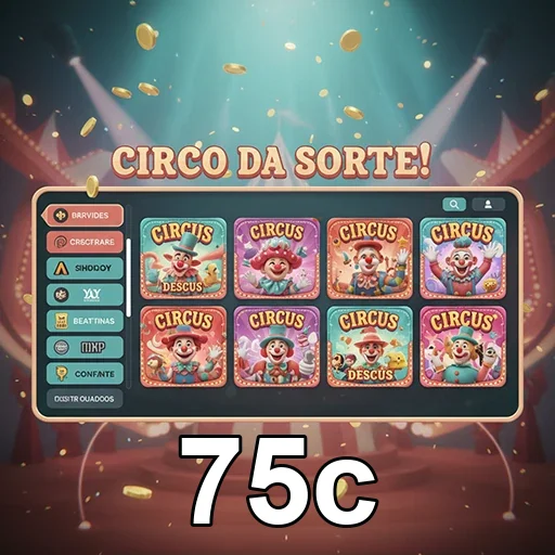 Interface do jogo 'Circo da Sorte' no site 75c.