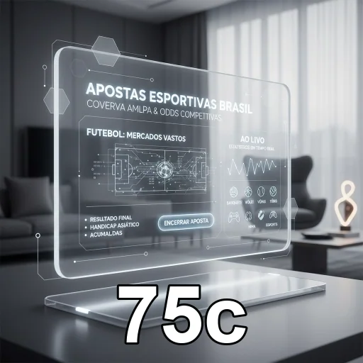 Interface de apostas esportivas da 75c com gráficos e odds.