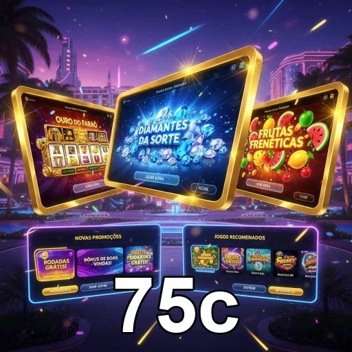 A plataforma 75c apresenta jogos interativos de slot.