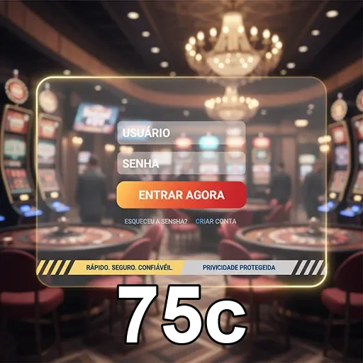 Tela de login da 75c para acesso seguro aos serviços VIP.