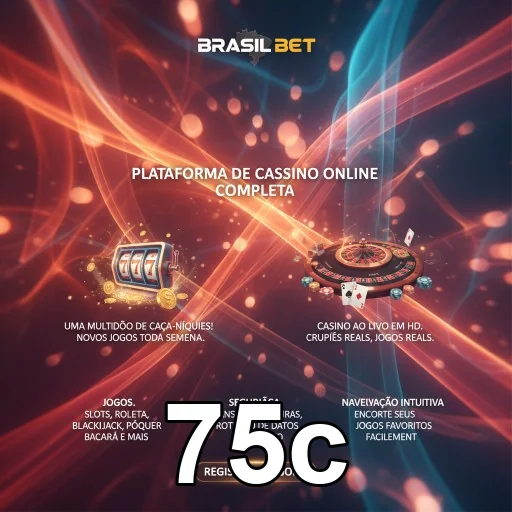 Tela do 75c mostrando a plataforma de cassino online.