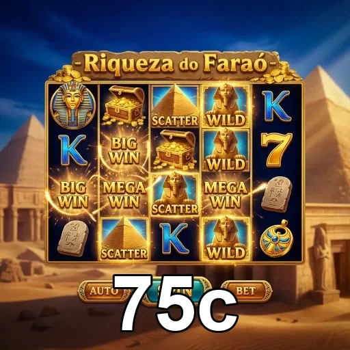 Slot 'Riqueza do Faraó' do site 75c com ganhos altos.