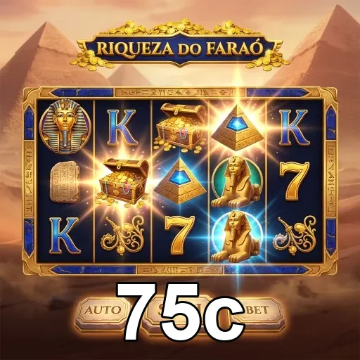 Interface do jogo Riqueza do Faraó disponível na 75c.