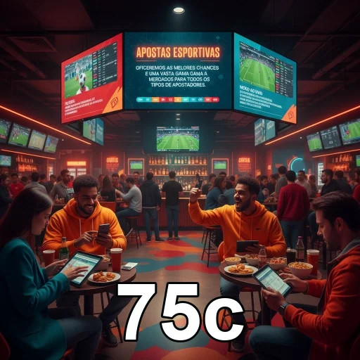 Jogadores interagindo em ambiente de apostas no 75c.