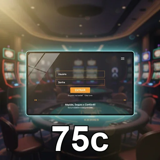 Página de login do 75c com campos de usuário e senha.