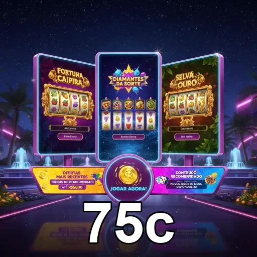 Tela do aplicativo 75c com slots para jogadores VIP.