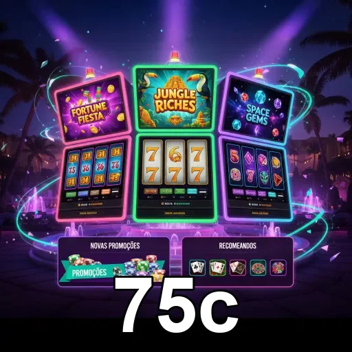 Interface do cassino online 75c com jogos de slots disponíveis.